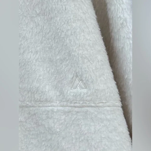 Fleece Pullover Sweater Women’s XXL Off White Cowl Neck Fuzzy 1/2‎ Zip Soft Cozy - Picture 6 of 8